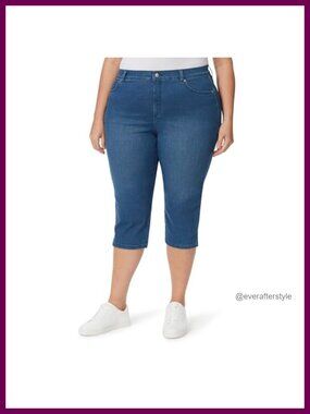 High Rise Amanda Capri Jeans Stretch Cropped Denim